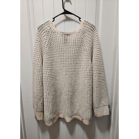 Lane Bryant Sweater Chunky Knit Sz 18-20 Wool Mohair Cream Silver $80 MSRP - Picture 6 of 8